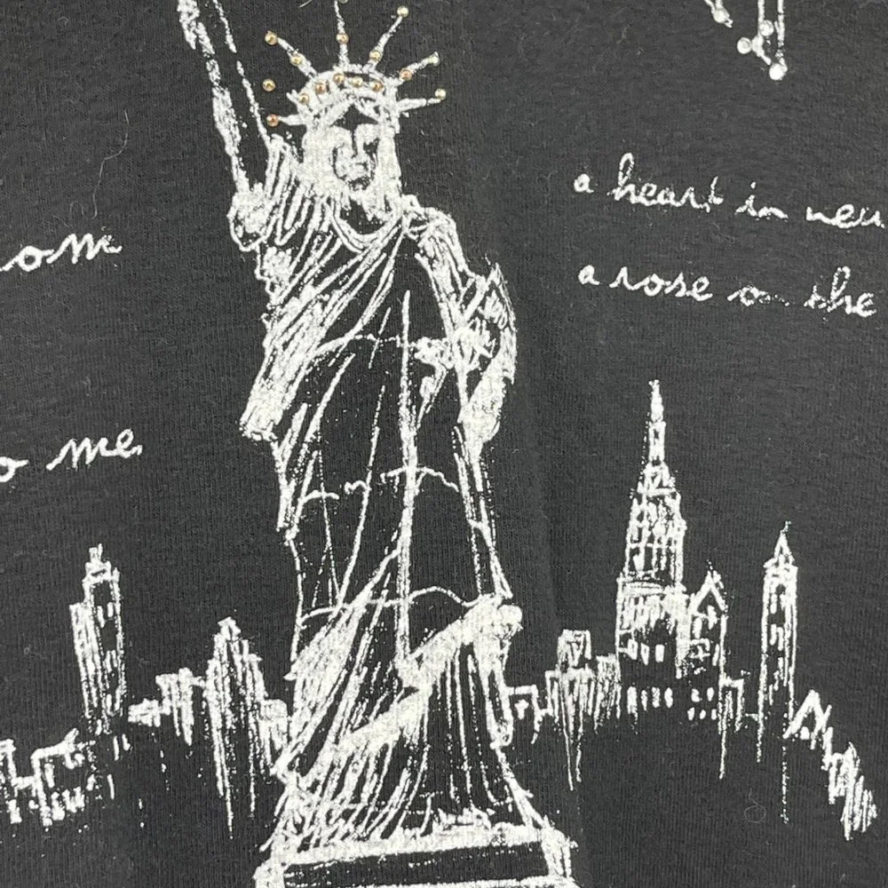 Cactus New York Shirt Large Black White Ruffle - Picture 4 of 8